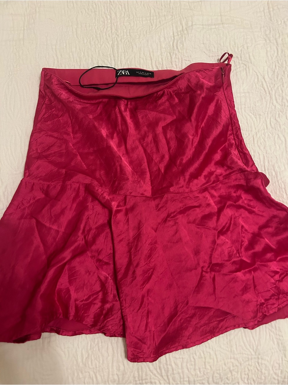 Zara Hot Pink Satin Skirt